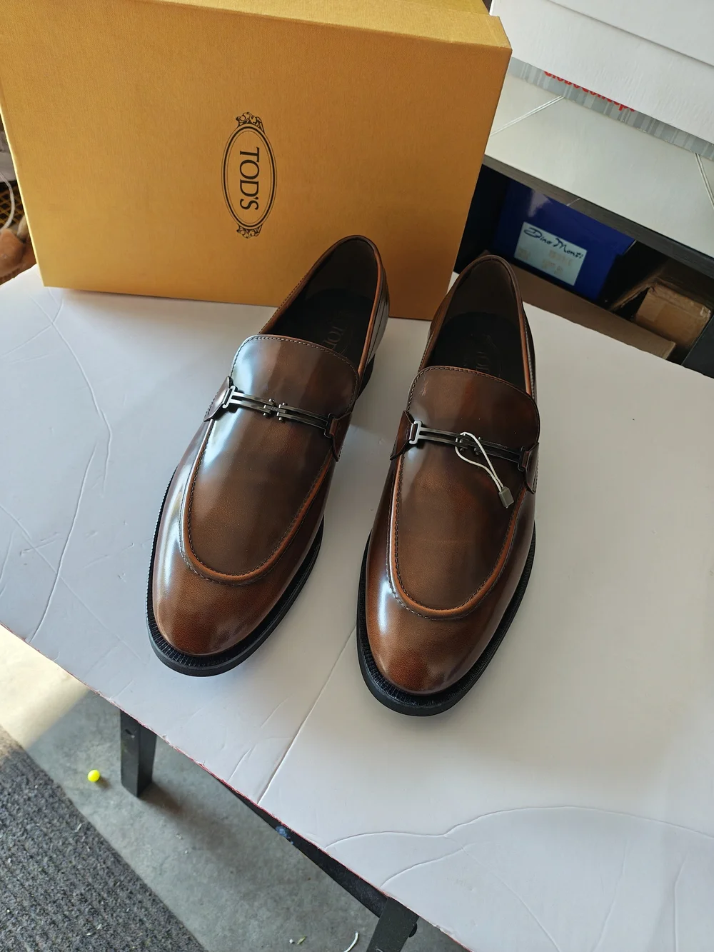 Tod's Cognac Leather Bit Loafers 13 NEW IN BOX